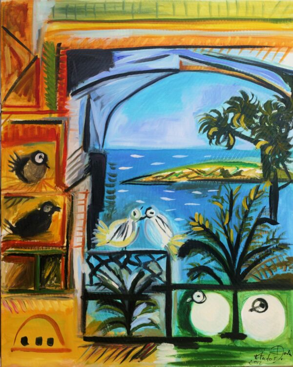 Dorla - Les Pigeons étude 1 - 100x80cm