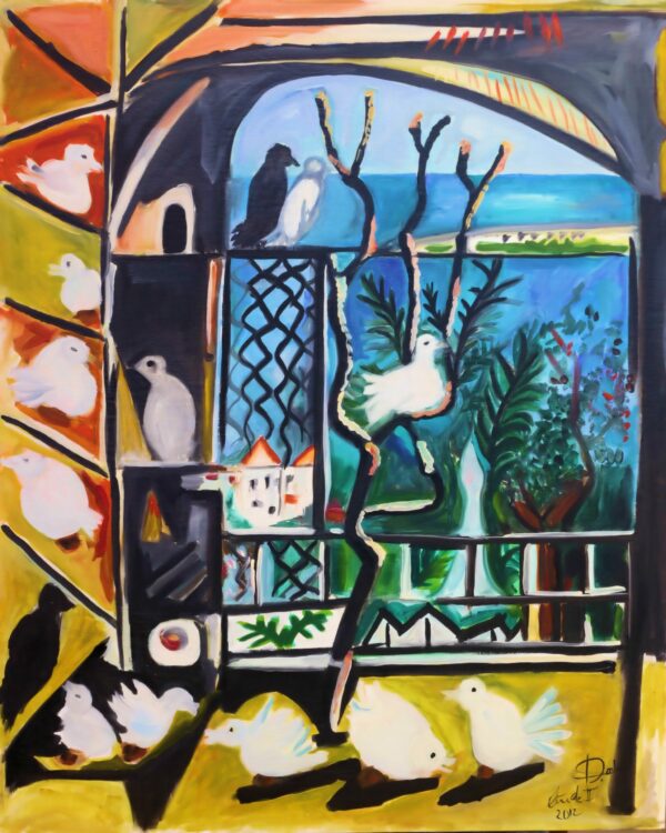 Dorla - Les Pigeons étude 3 - 100x80cm