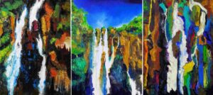 Dorla - Cascades couleur 1 - 65x50cmx3 - Triptyque