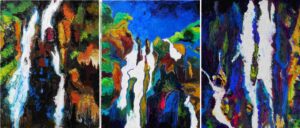 Dorla - Cascades couleur 2 - 73x54cmx3 - Triptyque