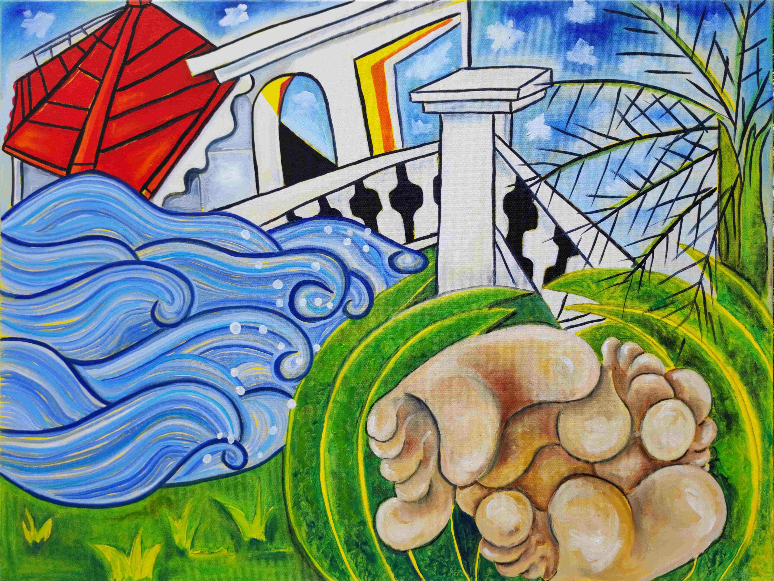 huile sur toile , Dorla, Artiste, peinture, sculpture, île de la Réunion