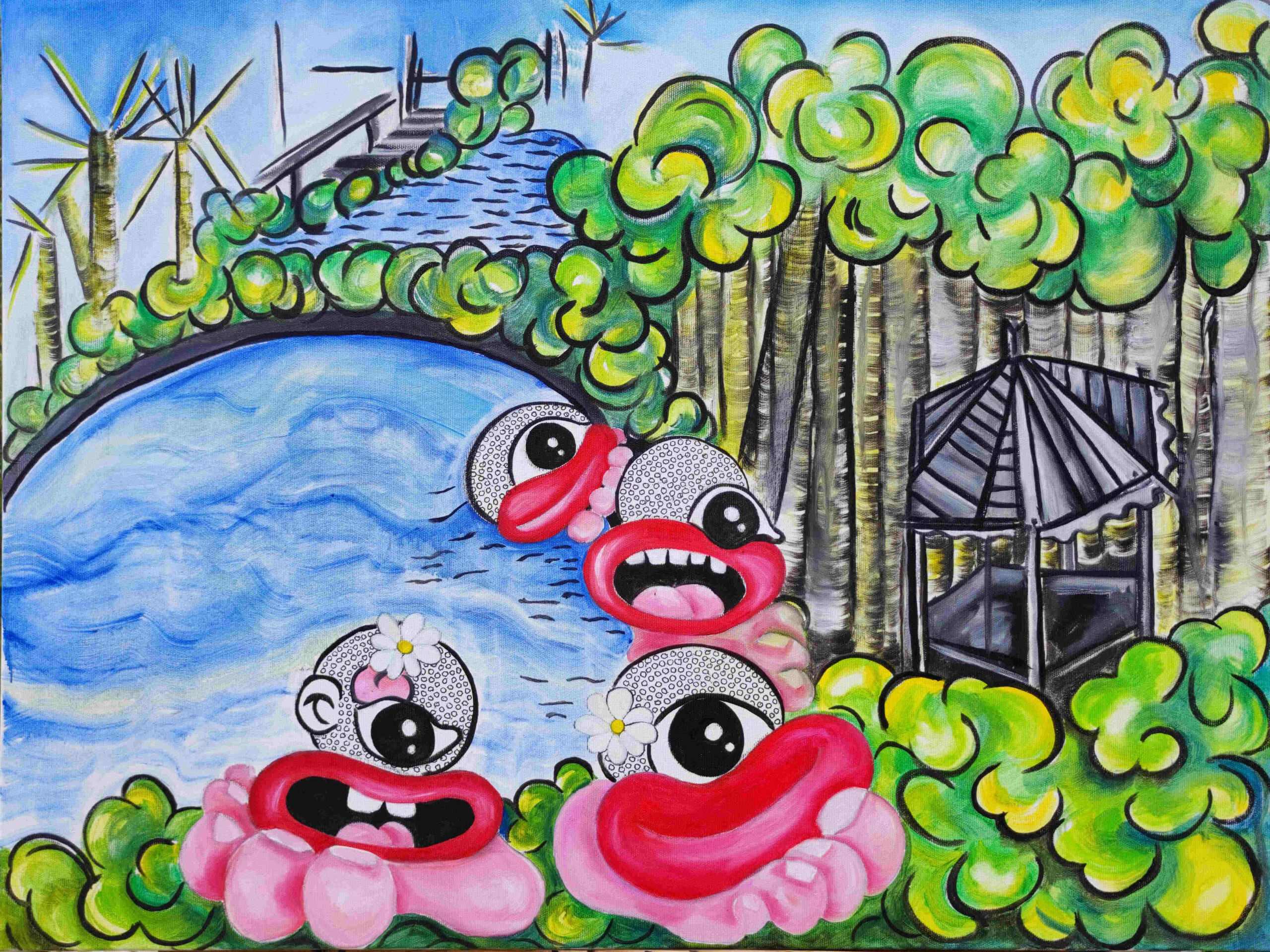 huile sur toile , Dorla, Artiste, peinture, sculpture, île de la Réunion