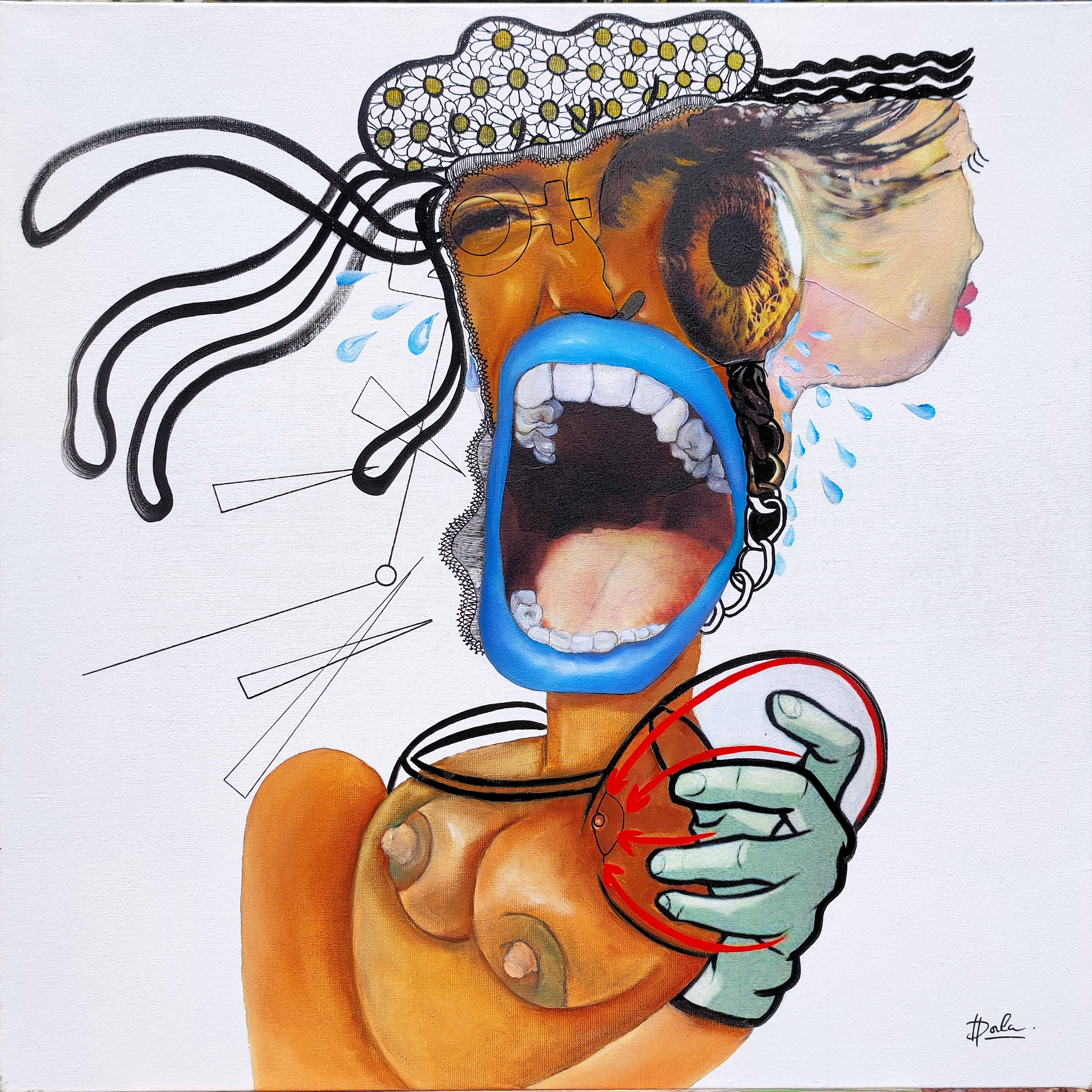 Dorla - Femme qui pleure se dévoile 2 - 80X80cm