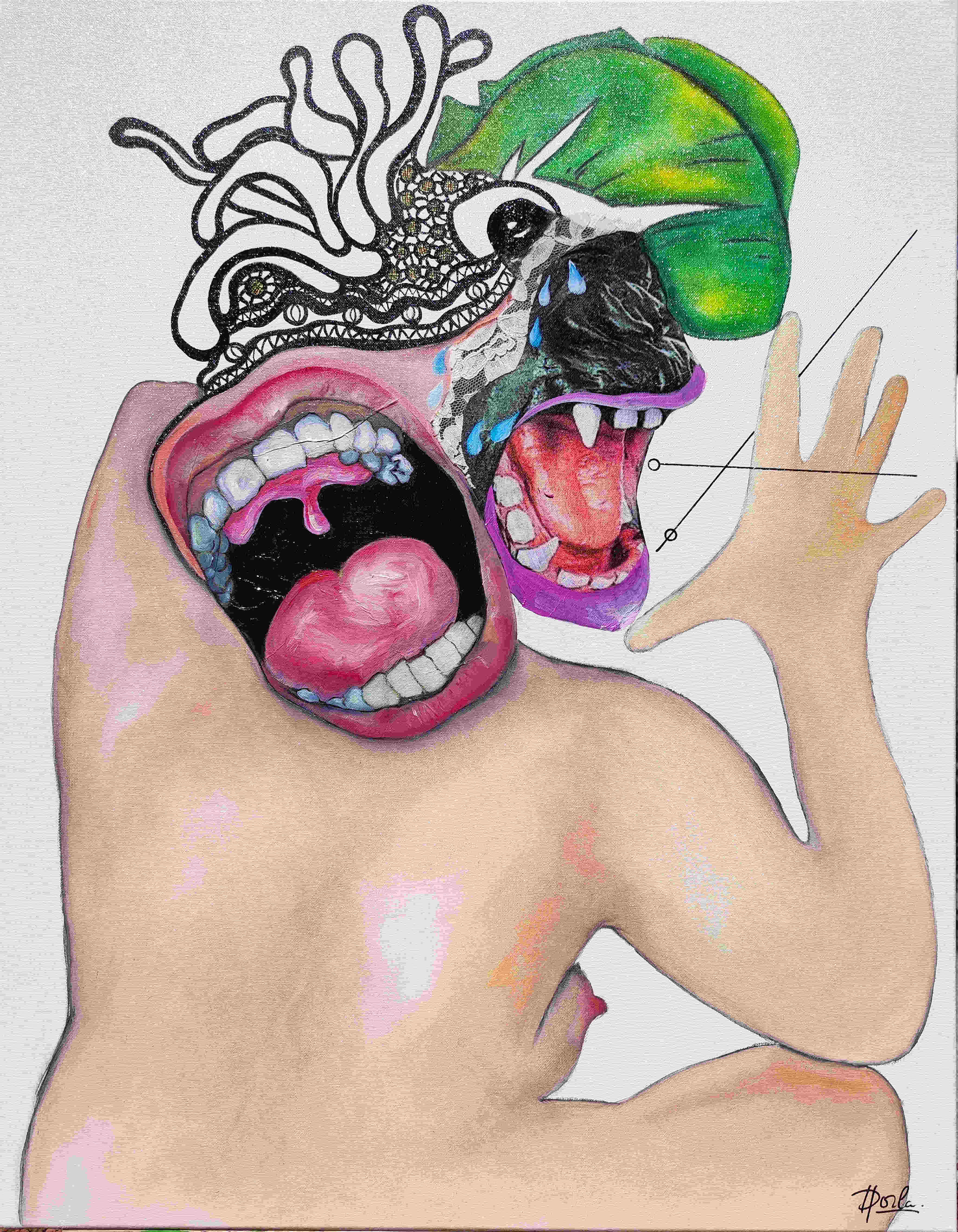 Dorla - Femme qui pleure se dévoile 4 - 90X70cm