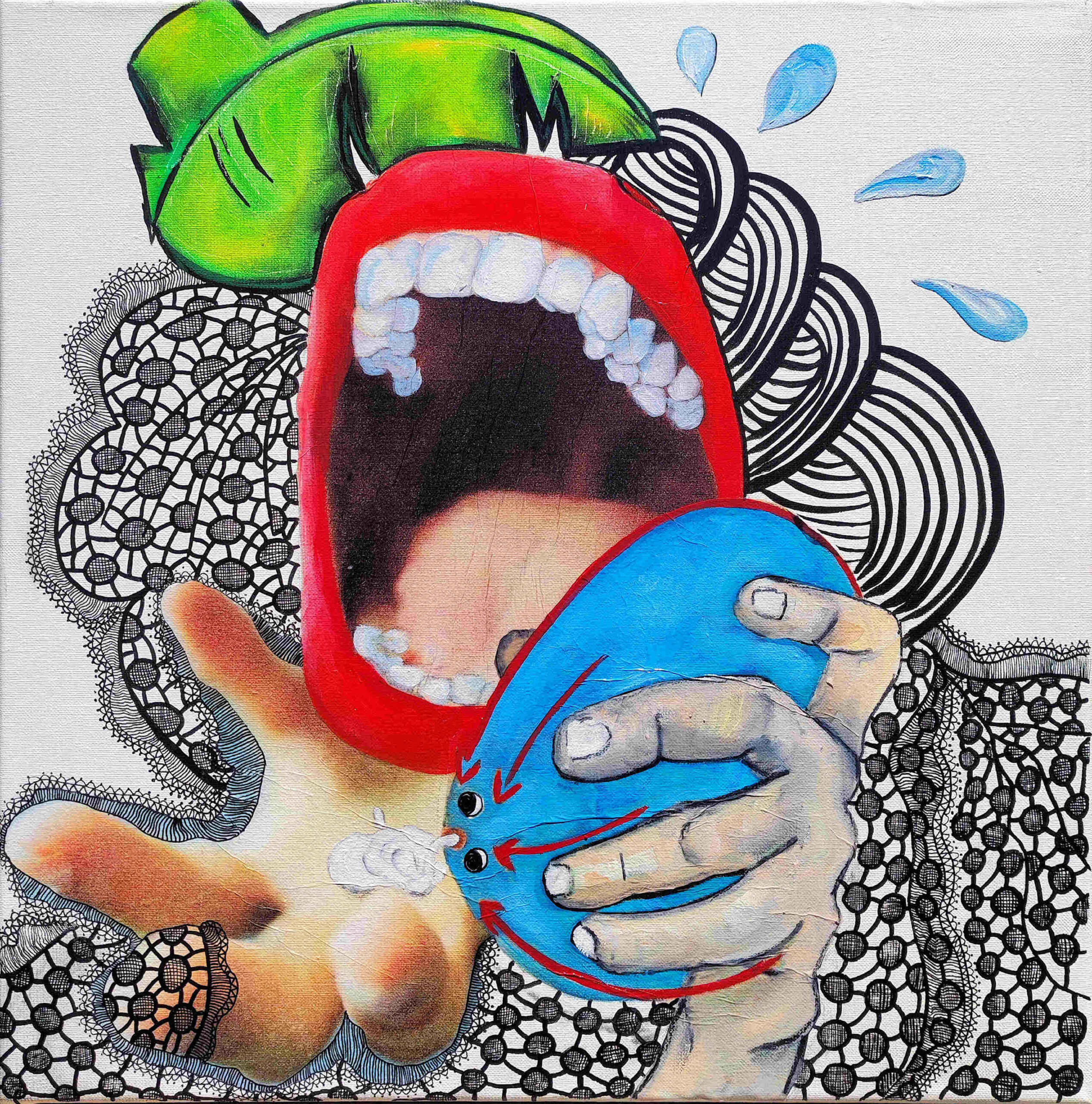 Dorla - Femme qui pleure se dévoile 8 - 50X50cm